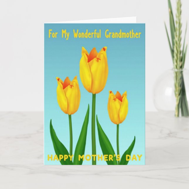 Striped Floral Tribute Card (Front)