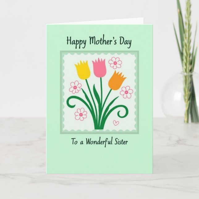 Striped Flower Celebration Card (Front)