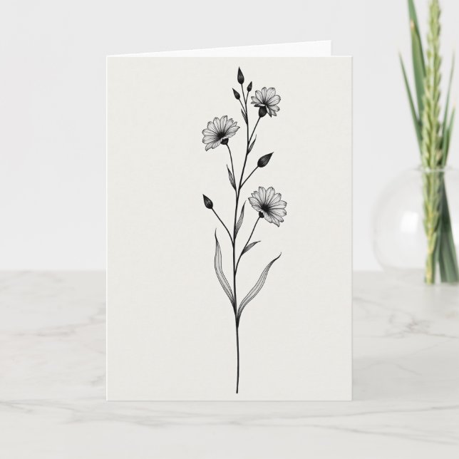 Striped Flower Design Card (Front)