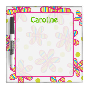Striped Flower Dry Erase Board