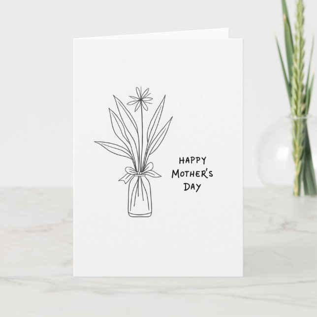 Striped Flower Happy Day Card (Front)