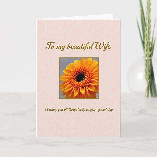 Striped Flower Special Day Card (Front)