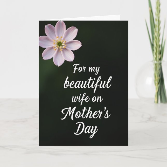 Striped Flower Wife Mothers Day Card (Front)