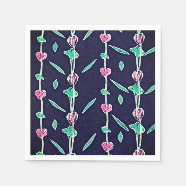 Striped flowers napkins (Front)