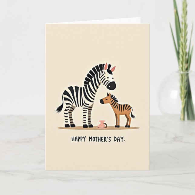 Striped Foal Mothers Day Card (Front)