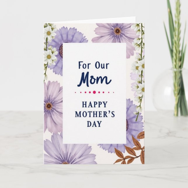 Striped For Our Mom Mothers Day Card (Front)