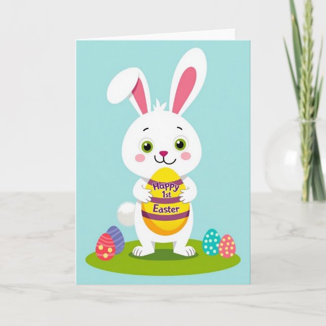 Striped Friend Easter Greeting Card (Front)