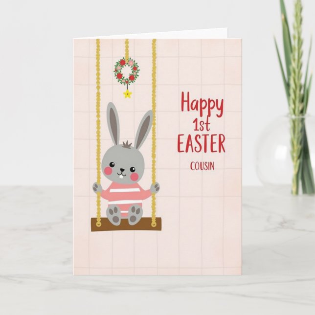 Striped Friend Springtime Card (Front)