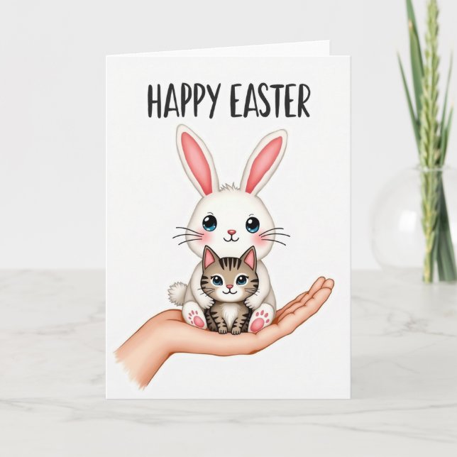 Striped Friends Easter Card (Front)