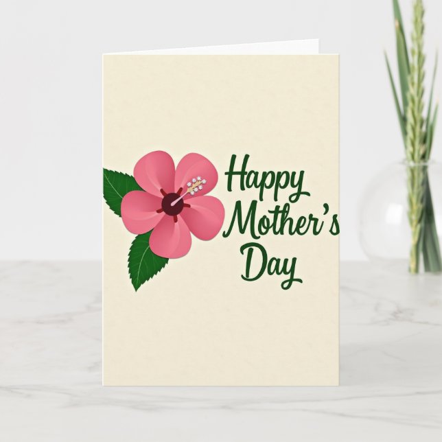 Striped Fuchsia Bloom Happy Day Card (Front)