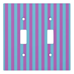Striped Fuchsia/Blue Light Switch Cover