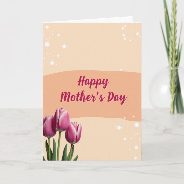 Striped Fuchsia Mothers Day Card (Front)