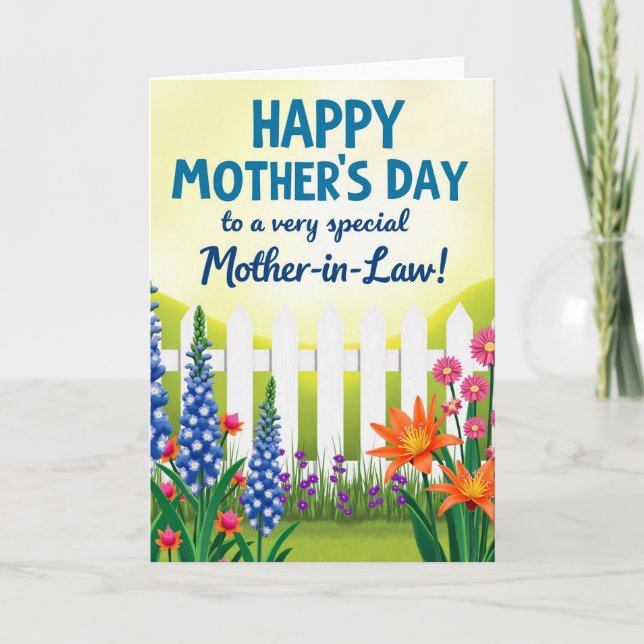 Striped Garden Greetings Card (Front)