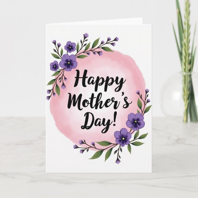 Striped Garden Pansy Loving Card (Front)