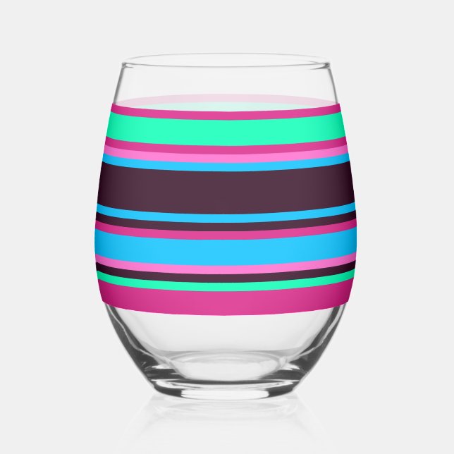 Striped Glass – Magenta, Aqua, & Blue (Front)