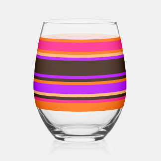 Striped Glass – Orange, Magenta, & Purple