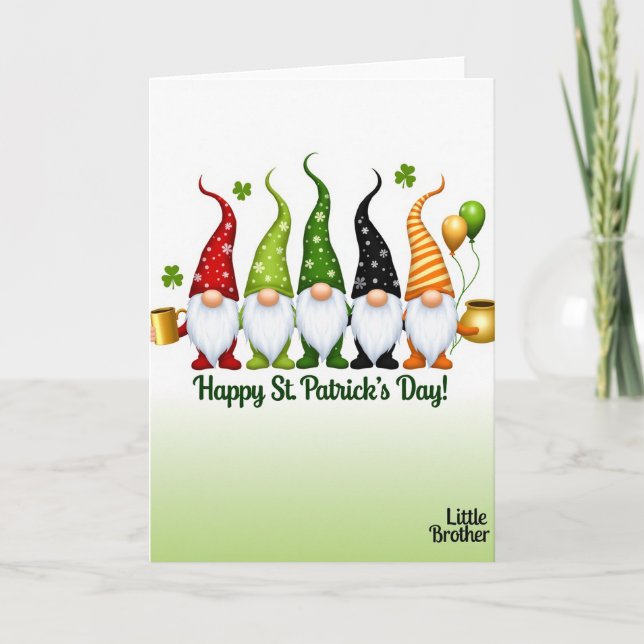 Striped Gnome Happy Day Card (Front)
