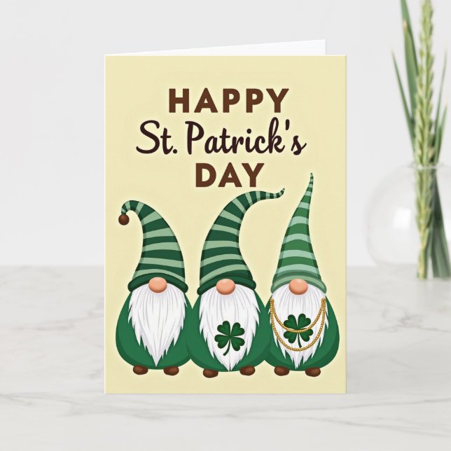 Striped Gnome Hats Card (Front)