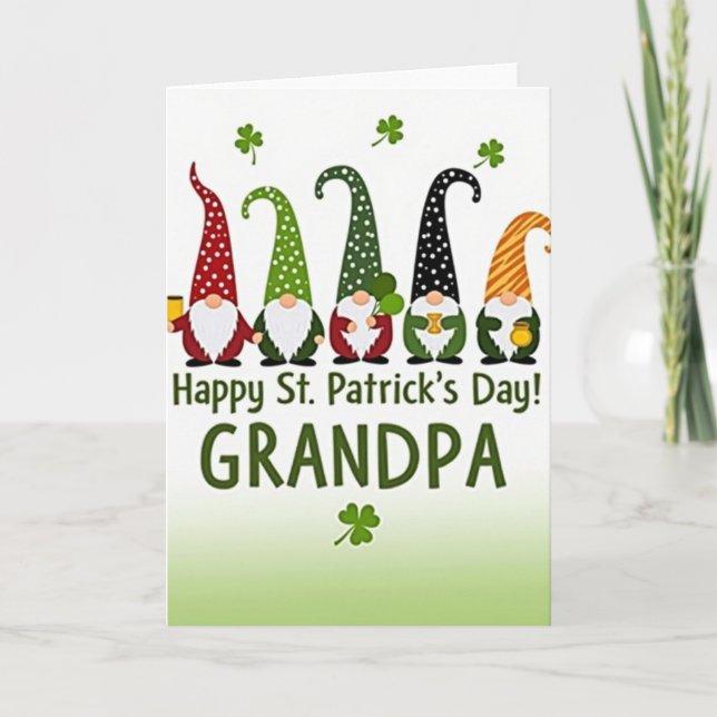 Striped Gnome St Patricks Day Card (Front)