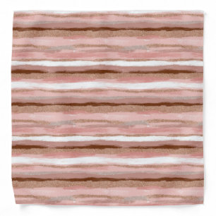 Striped Gold Glitter Pink Bandana
