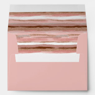 Striped Gold Glitter Pink Interior Envelope