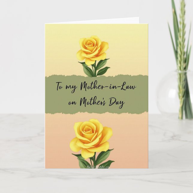 Striped Golden Yellow Flower Card (Front)