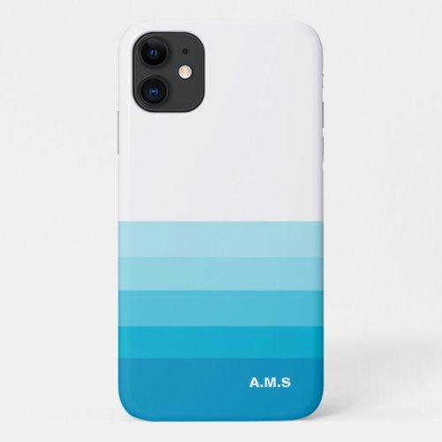 Striped Gradient Beach Blue Pattern Case_Mate iPhone 11 Case