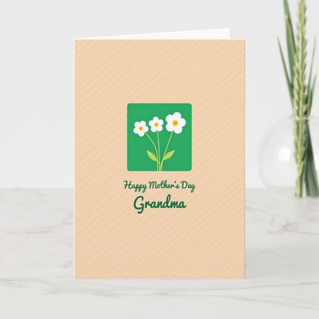 Striped Grandmas Floral Day Card (Front)