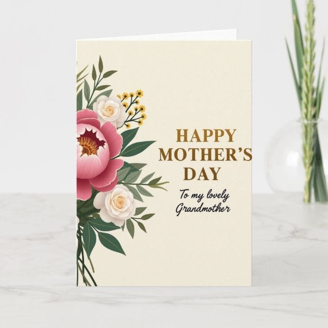 Striped Grandmother Botanical Card (Front)
