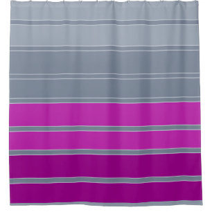 Striped gray purple fashion pattern shower curtain