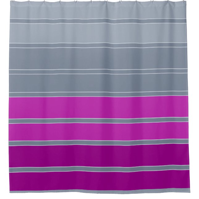 Striped gray purple fashion pattern  shower curtain (Front)