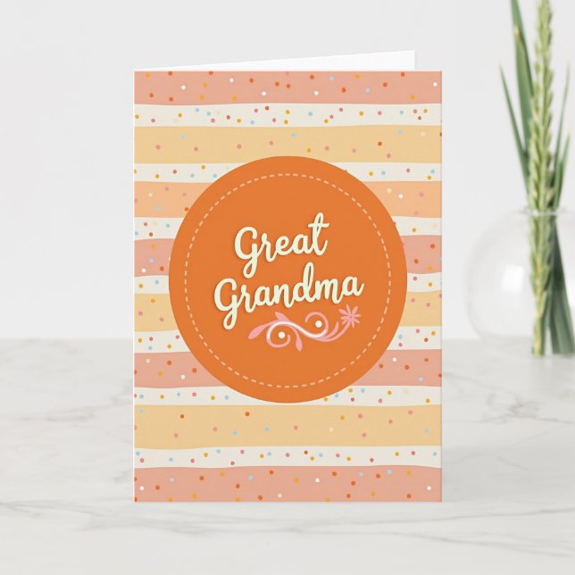 Striped Great Grandmas Day Card (Front)