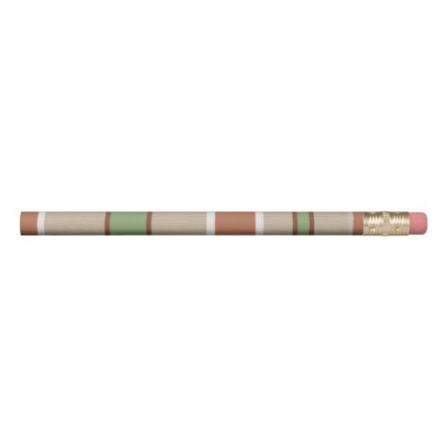 Striped Green and Brown Pencil