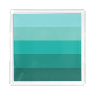 Striped Green Colors Acrylic Tray