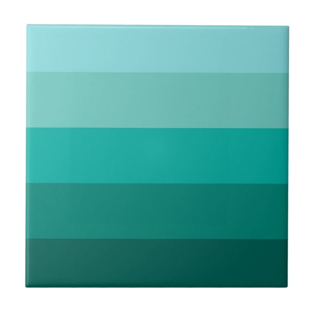 Striped Green Colors  Ceramic Tile (Front)