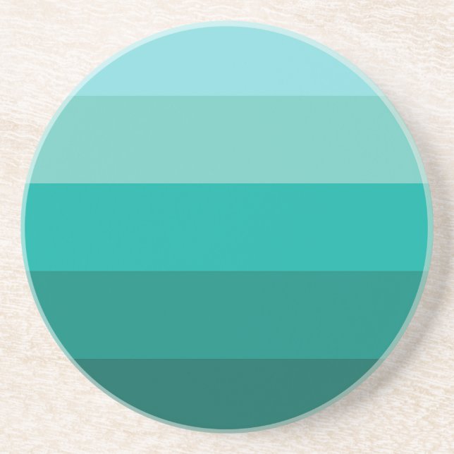 Striped Green Colors  Coaster (Front)