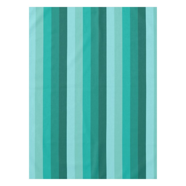 Striped Green Colors  Tablecloth (Front)