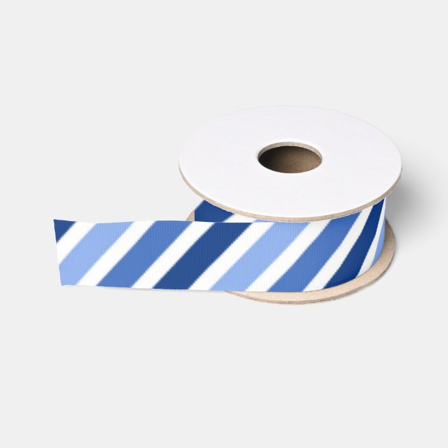 Striped Grosgrain Ribbon:Blue And White Stripes Grosgrain Ribbon (Spool)