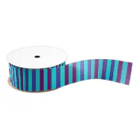 Striped Grosgrain Ribbon:Blue,Pink,Purple Stripes Grosgrain Ribbon