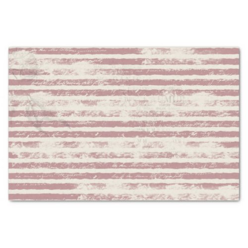 Striped Grunge Pink and Ivory Tissue Paper