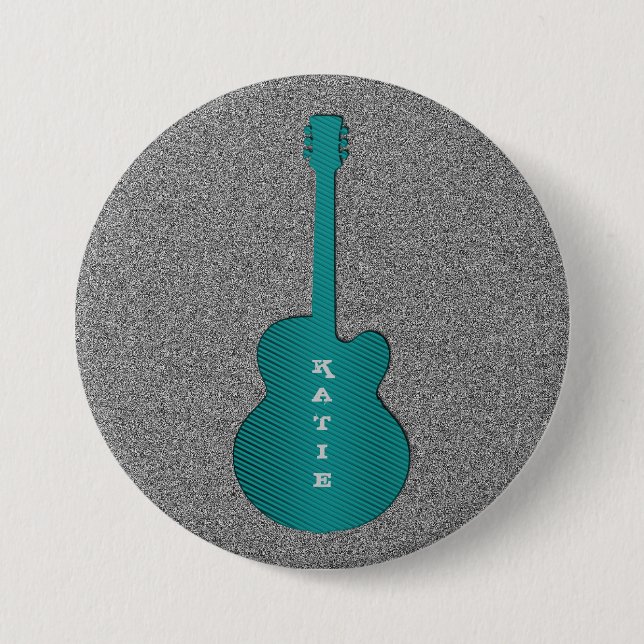 Striped Guitar Button, Turquoise Button (Front)