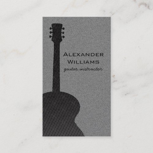 Striped Guitar Music Business Card, Black