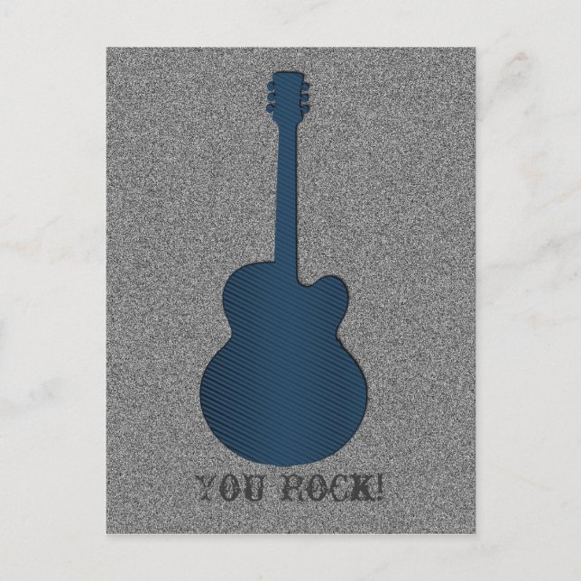 Striped Guitar Postcard, Dark Blue Postcard (Front)