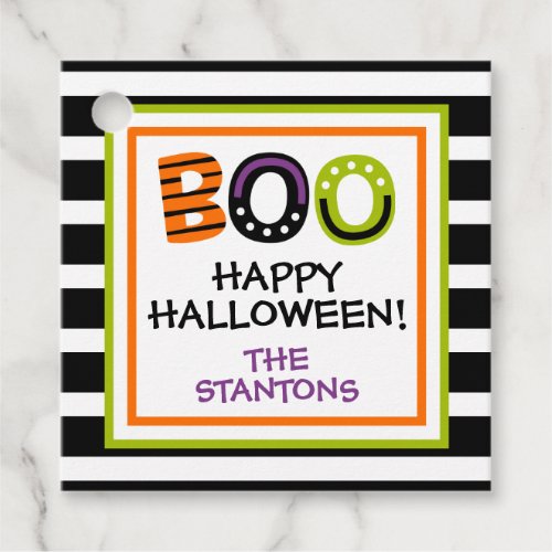 Striped Halloween Boo Gift or Favor Tags