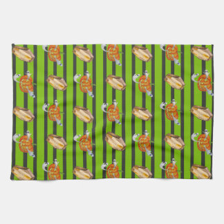 Striped Halloween Kitchen Towel