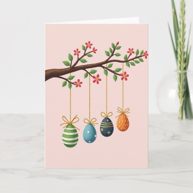 Striped Hanging Ornaments Card (Front)