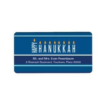 Striped Hanukkah Candles Return Address Label by mishpocha at Zazzle
