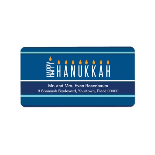 Striped Hanukkah Candles Return Address Label