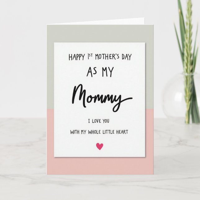 Striped Happy 1St Mothers Day Card (Front)