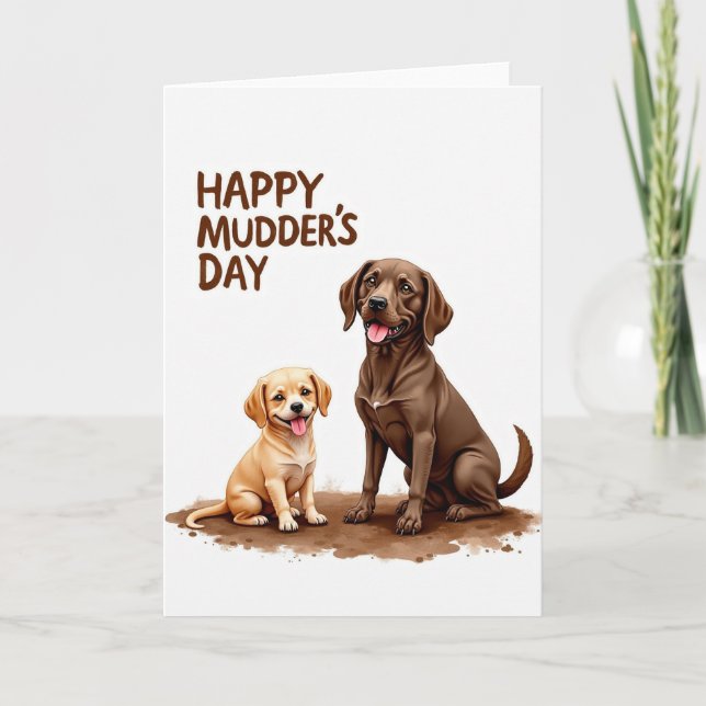 Striped Happy Dog Card (Front)